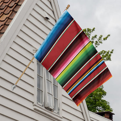 Mexican Serape Blanket Pattern Print House Flag