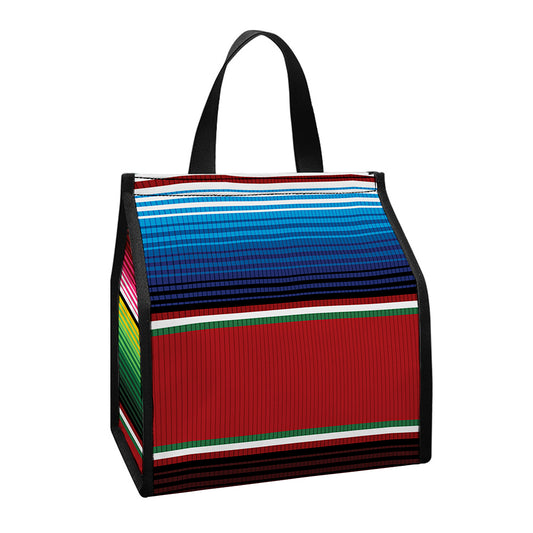 Mexican Serape Blanket Pattern Print Insulated Lunch Tote
