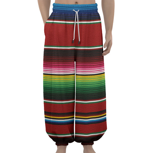 Mexican Serape Blanket Pattern Print Lantern Pants