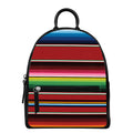 Mexican Serape Blanket Pattern Print Leather Backpack