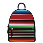 Mexican Serape Blanket Pattern Print Leather Backpack
