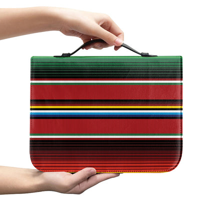 Mexican Serape Blanket Pattern Print Leather Bible Cover