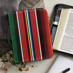 Mexican Serape Blanket Pattern Print Leather Bible Cover
