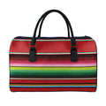 Mexican Serape Blanket Pattern Print Leather Duffel Bag
