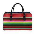 Mexican Serape Blanket Pattern Print Leather Duffle Bag