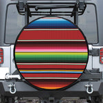 Mexican Serape Blanket Pattern Print Leather Spare Tire Cover