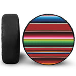 Mexican Serape Blanket Pattern Print Leather Spare Tire Cover