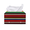 Mexican Serape Blanket Pattern Print Leather Tissue Box Cover