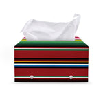 Mexican Serape Blanket Pattern Print Leather Tissue Box Cover