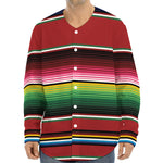 Mexican Serape Blanket Pattern Print Long Sleeve Baseball Jersey