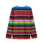 Mexican Serape Blanket Pattern Print Long Sleeve Short Coat