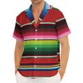 Mexican Serape Blanket Pattern Print Men's Deep V-Neck Shirt