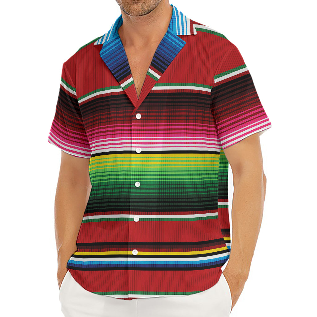 Mexican Serape Blanket Pattern Print Men's Deep V-Neck Shirt