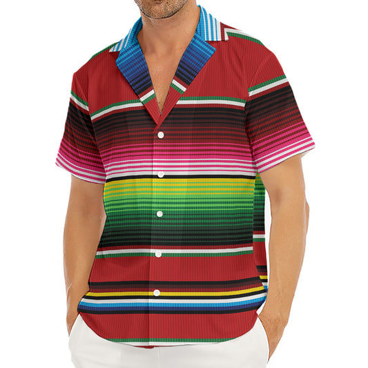 Mexican Serape Blanket Pattern Print Men's Deep V-Neck Shirt