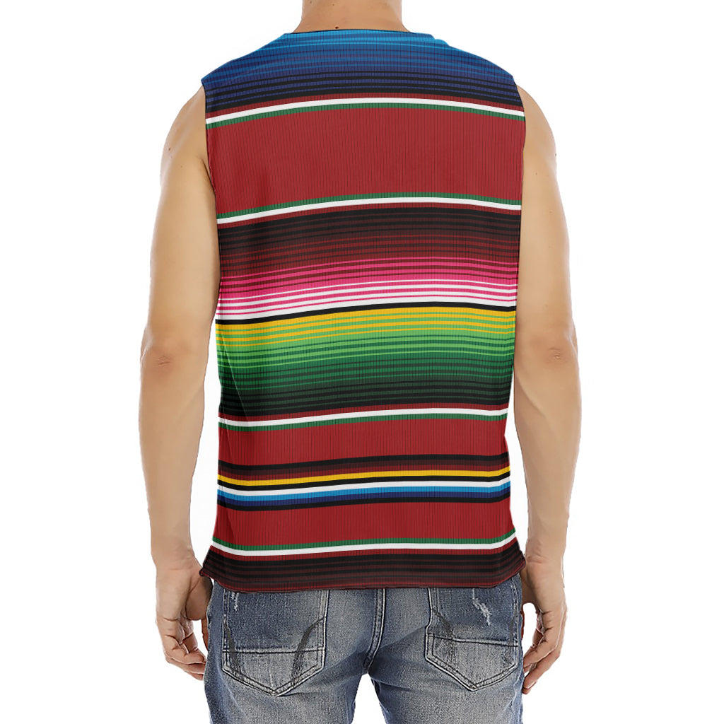 Mexican Serape Blanket Pattern Print Men's Fitness Tank Top