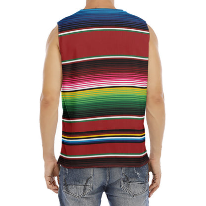 Mexican Serape Blanket Pattern Print Men's Fitness Tank Top