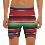 Mexican Serape Blanket Pattern Print Men's Long Boxer Briefs