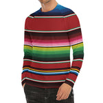 Mexican Serape Blanket Pattern Print Men's Long Sleeve Rash Guard