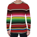 Mexican Serape Blanket Pattern Print Men's Long Sleeve T-Shirt