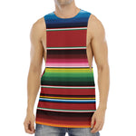 Mexican Serape Blanket Pattern Print Men's Muscle Tank Top
