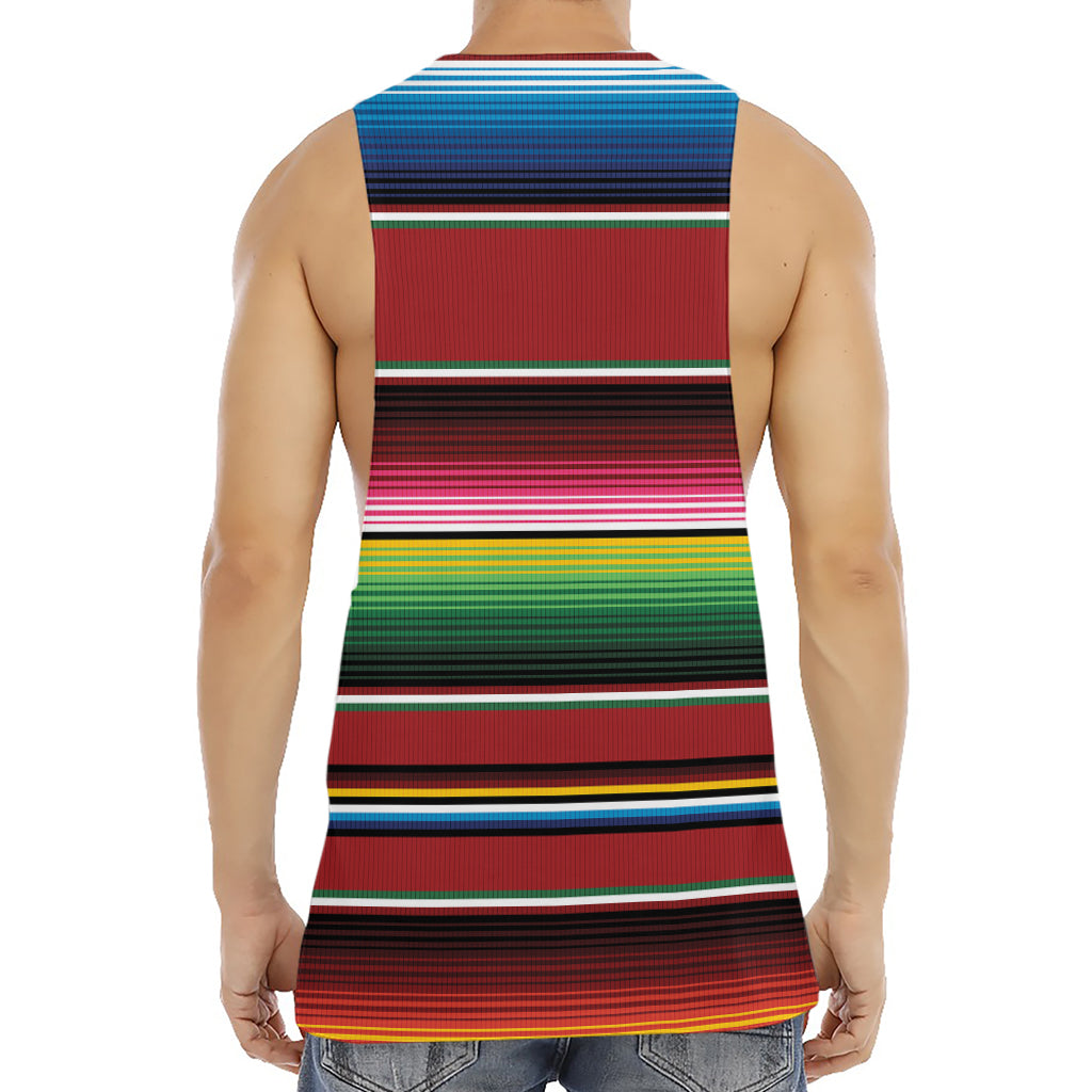 Mexican Serape Blanket Pattern Print Men's Muscle Tank Top