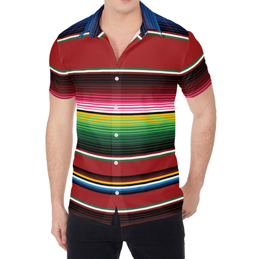 Mexican Serape Blanket Pattern Print Men's Shirt