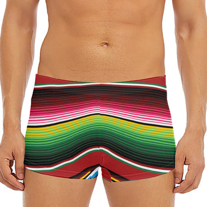 Mexican Serape Blanket Pattern Print Men's Short Boxer Briefs