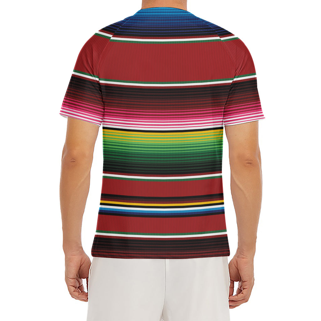 Mexican Serape Blanket Pattern Print Men's Short Sleeve Rash Guard