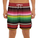 Mexican Serape Blanket Pattern Print Men's Split Running Shorts