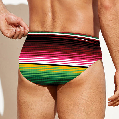Mexican Serape Blanket Pattern Print Men's Swim Briefs