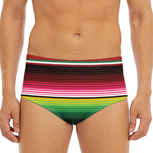 Mexican Serape Blanket Pattern Print Men's Triangle Swim Briefs