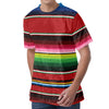 Mexican Serape Blanket Pattern Print Men's Velvet T-Shirt