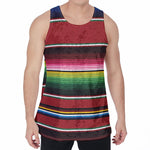 Mexican Serape Blanket Pattern Print Men's Velvet Tank Top