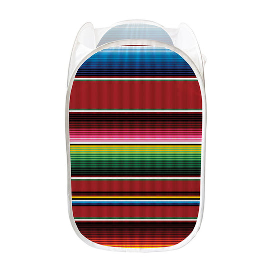 Mexican Serape Blanket Pattern Print Mesh Laundry Hamper