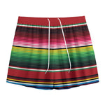 Mexican Serape Blanket Pattern Print Mesh Shorts