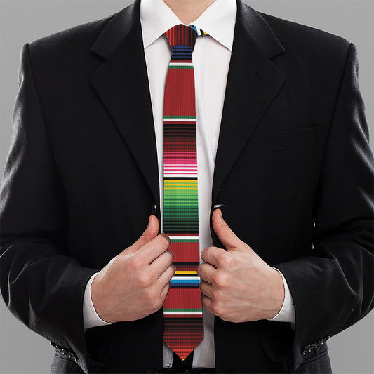 Mexican Serape Blanket Pattern Print Necktie