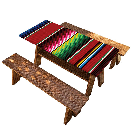 Mexican Serape Blanket Pattern Print Picnic Table Cover