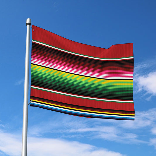Mexican Serape Blanket Pattern Print Polyester Flag