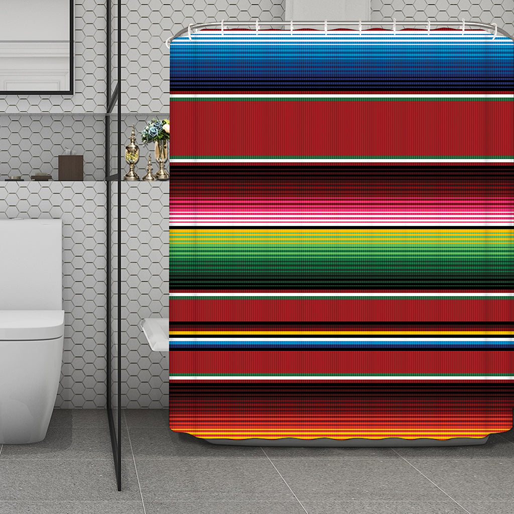 Mexican Serape Blanket Pattern Print Polyester Shower Curtain