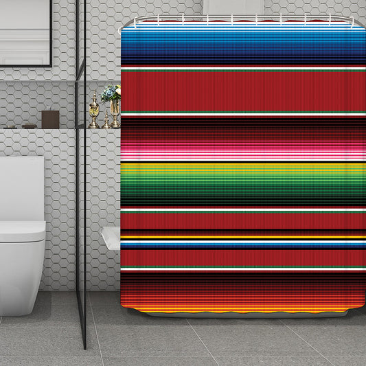 Mexican Serape Blanket Pattern Print Polyester Shower Curtain