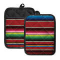 Mexican Serape Blanket Pattern Print Pot Holders With Pocket