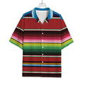 Mexican Serape Blanket Pattern Print Rayon Hawaiian Shirt