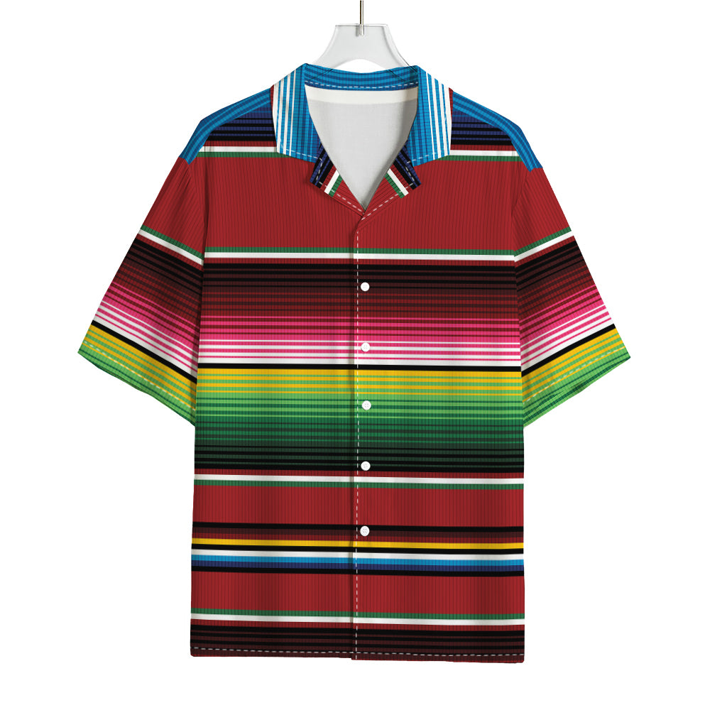 Mexican Serape Blanket Pattern Print Rayon Hawaiian Shirt