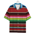 Mexican Serape Blanket Pattern Print Rayon Hawaiian Shirt