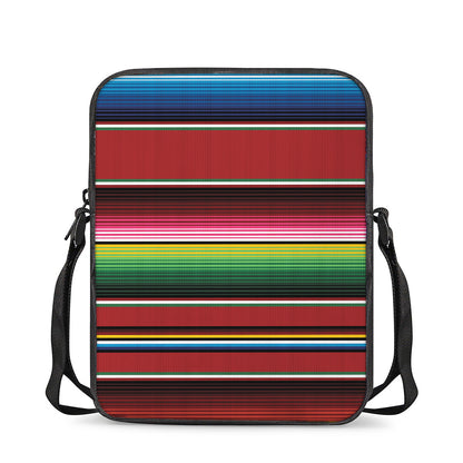 Mexican Serape Blanket Pattern Print Rectangular Crossbody Bag