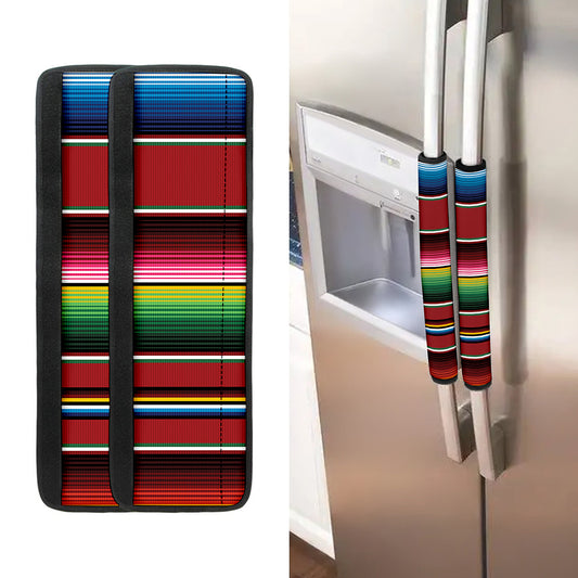 Mexican Serape Blanket Pattern Print Refrigerator Handle Covers