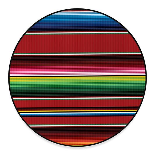 Mexican Serape Blanket Pattern Print Round Floor Mat