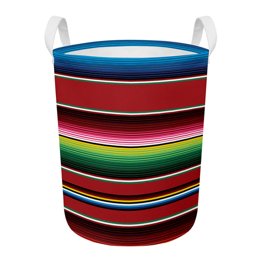 Mexican Serape Blanket Pattern Print Round Laundry Basket