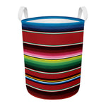 Mexican Serape Blanket Pattern Print Round Laundry Basket