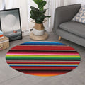 Mexican Serape Blanket Pattern Print Round Rug
